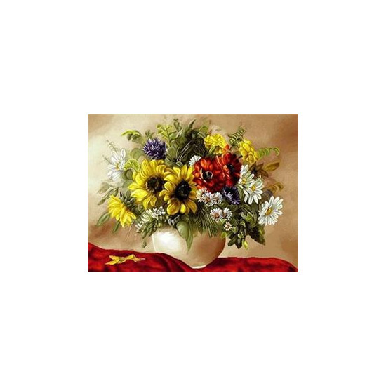 Алмазная мозаика по номерам 30*40см "Букет" (GLD60870)