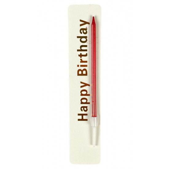 Свеча для торта "Бенто" красная 9 см (040550 red)