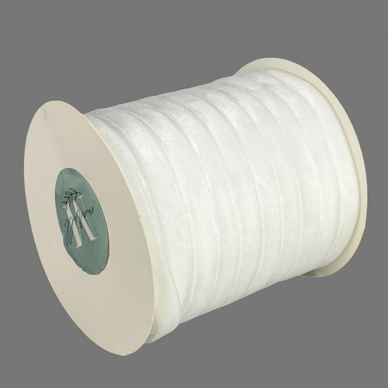 Оксамитова стрічка 1,0 см х 50 ярдів Білий Marill (D00910- C 01)