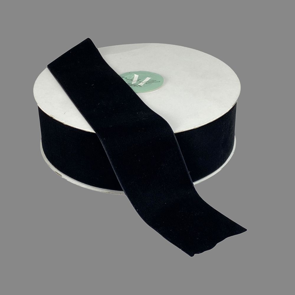 Оксамитова стрічка 5 см (±5мм) х 20 ярдів Чорний Marill (D00850- Black)