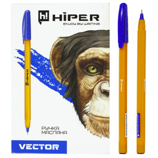 Ручка масляна Hiper Vector HO-600, 0,7мм, синя (HO-600)