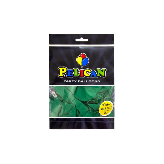 Кульки латексні 10"(25cm) пастель зелений темний, Pelican 50шт Різнокольоровий Pelican (810019)
