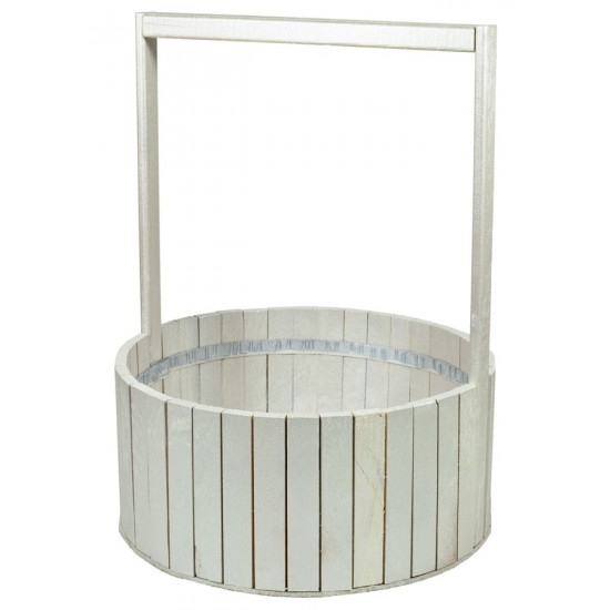 Корзина серебро деревяная BW-350 (45х35х15,5см) (BW-350 silver)