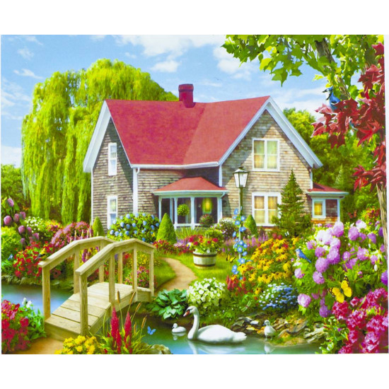 Картина по номерам "Дом мечты" 40*50см,крас.-акрил,кисть-3шт.(1*30) (3386)