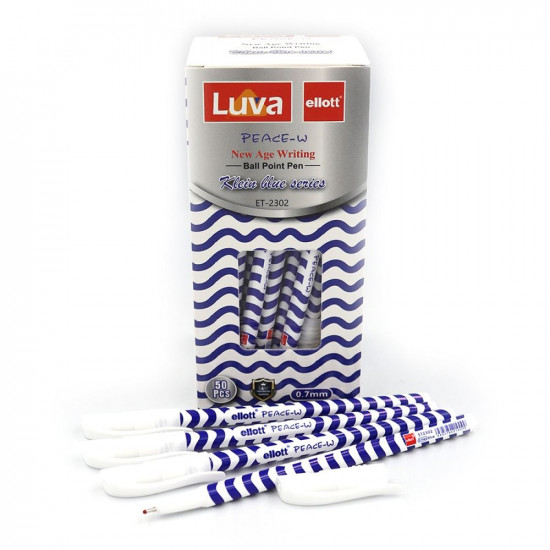 Ручка шариковая Ellot "Luva Peace-W" синяя (50шт/уп) Синий Без бренда (2302ET)