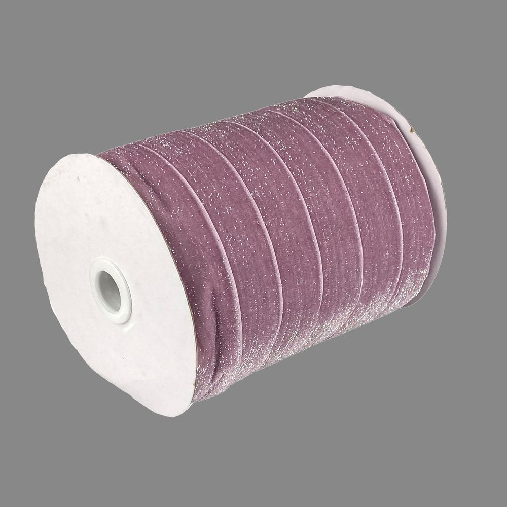 Оксамитова стрічка  блискуча 2,5  см х 50 ярдів Рожевий Marill (D16725- dark powder)