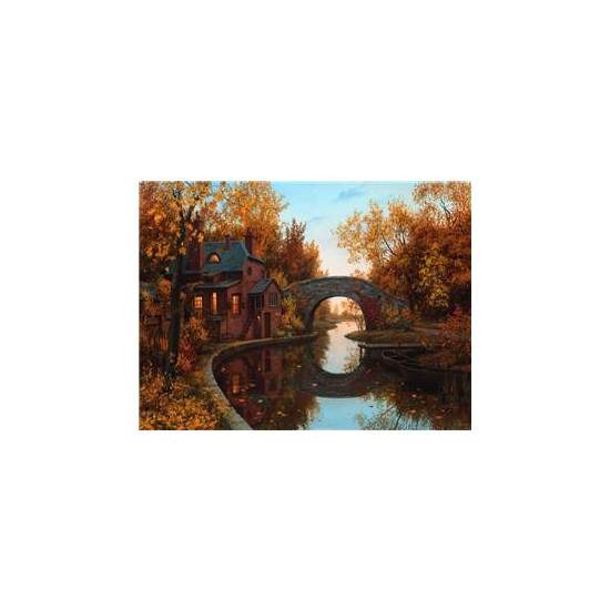 Картина по номерам "Осенний пейзаж" 40*50см,крас.-акрил,кисть-3шт. (8257)