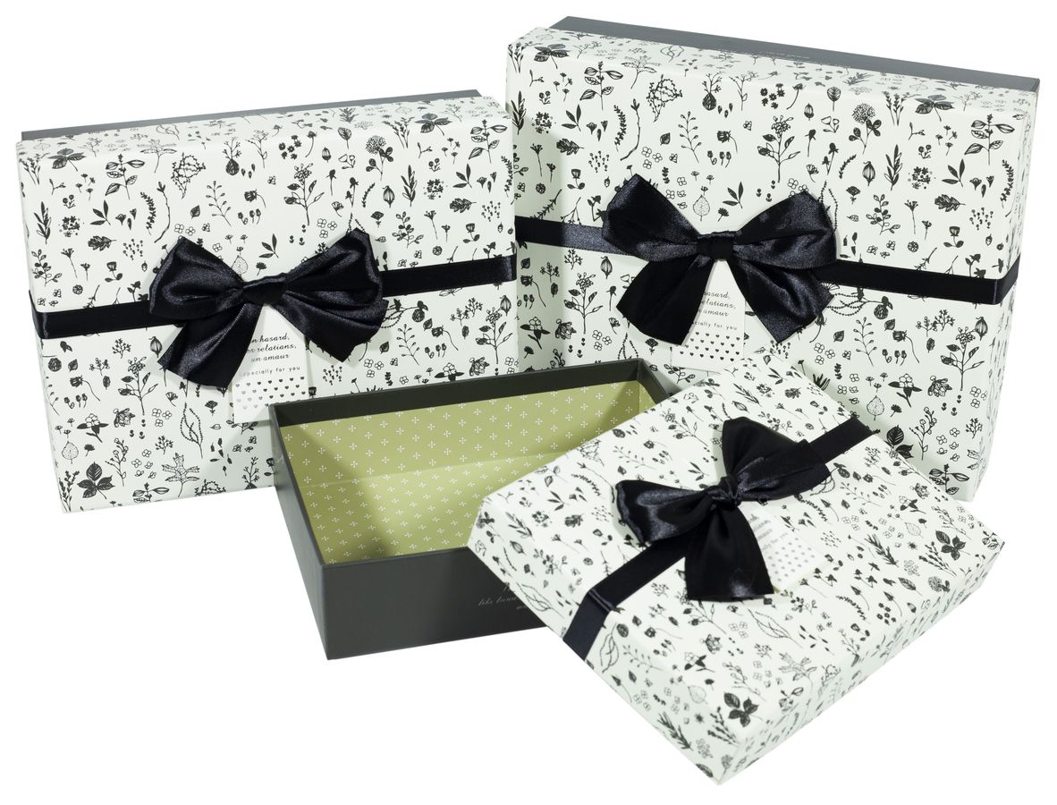 Подарункова коробка C210-28, прямокутна, 24*19*8cm/22*17*6.5 /18.6*14.5*5cm 3шт. в наборі (C210-15)