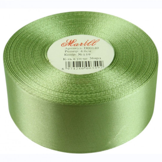 Атласна стрічка 4см (±5мм) x 33м Зелений Marill (LA4033-159)