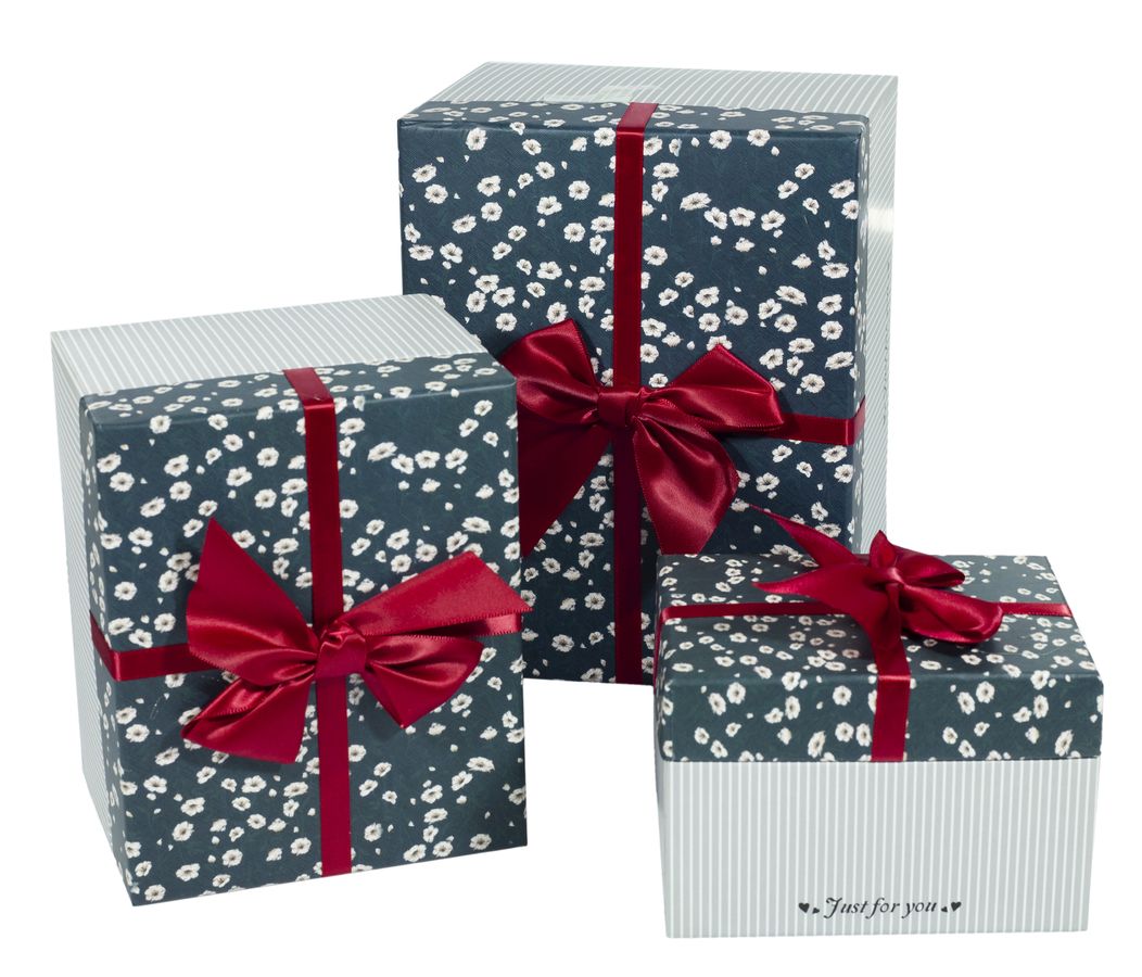 Подарункова коробка SH-17, прямокутна, 21.5x17x13.5cm/16.5x13.5x11.5/13.5x10.5x9cm 3шт. в наборі (SH-17)