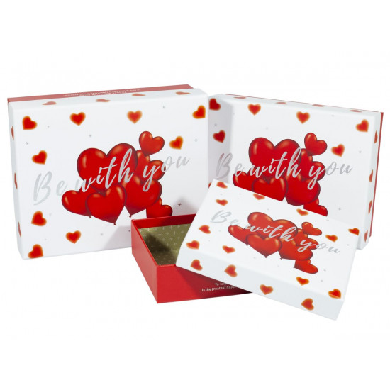 Подарункова коробка C210-38, прямокутна be with you, 24х19х8cm/22х17х6.5/18.6х14.5х5cm   3шт. в наборі (C210-38)