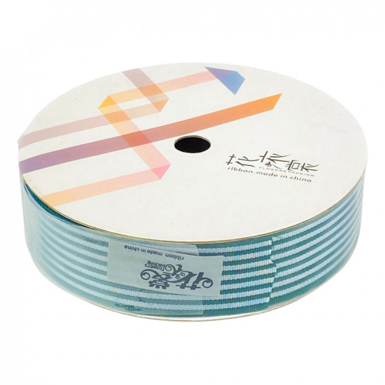 Стрічка декоративна смугаста 28мм х 25м (R.HJSD   green)