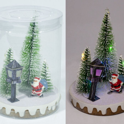 Новорічна LED декорація 3D фігурки "Ялинки" 14 х 10,5см Різнокольоровий Unison (0089L)