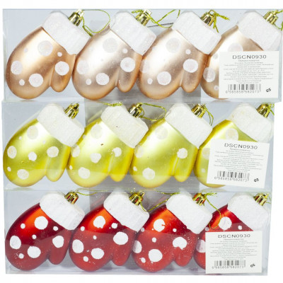 Ялинкові прикраси "Рукавички" 9 х 5 см 4шт Unison (0930)