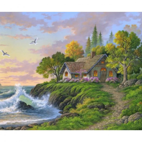 Картина по номерам 40 х 50см "Каменистый берег" Разноцветный Unison (5897Y_B)