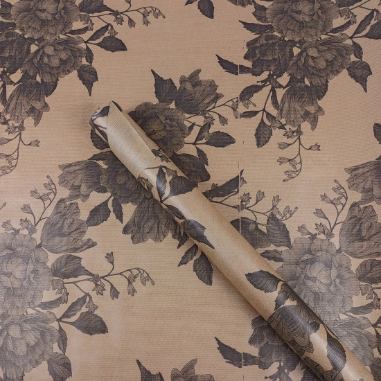 Папір пакувальний крафт-двосторонній 0,7 х 7м Чорний Unison (Пт 870,3)