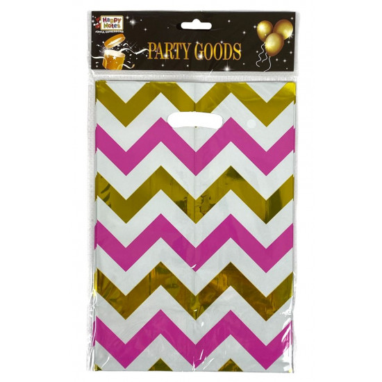 Пакети подарункові поліетиленові 17 х 25см, 400мкм фольга, 10шт (10719 pink)