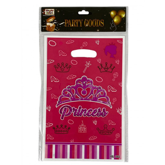 Пакети подарункові поліетиленові  16,5 х 25см, Принцеси, 10шт-упаковка (10721)