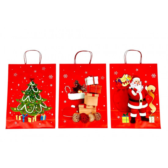 Пакет подарунковий  новорічний, 4 дизайни, 210g , 41 х 31 х 11 см (106589)
