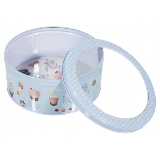 Подарункова коробка MT-216-10, металева з прозорою кришкою, кругла, 13.5x7.2cm/16.7x8cm/19.5x8.7cm, 3 шт в наборі (MT-216-10)