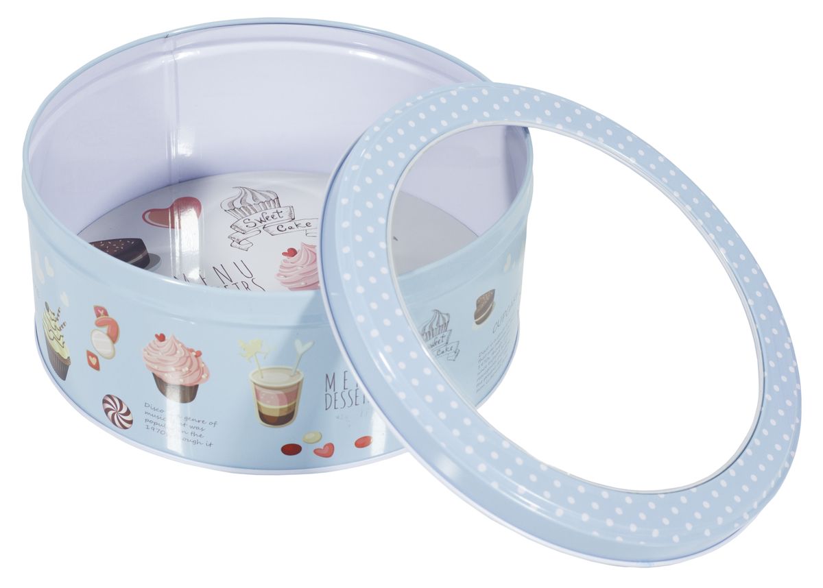 Подарункова коробка MT-216-10, металева з прозорою кришкою, кругла, 13.5x7.2cm/16.7x8cm/19.5x8.7cm, 3 шт в наборі (MT-216-10)