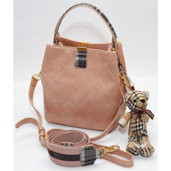 Сумка жіноча пудра 21,5х22см  екошкіра (8935  powder)