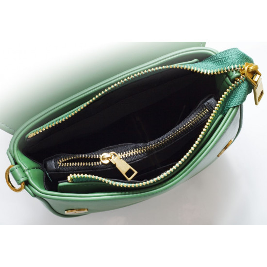 Сумка жіноча зелена 16х18,5см екошкіра (9010 green)