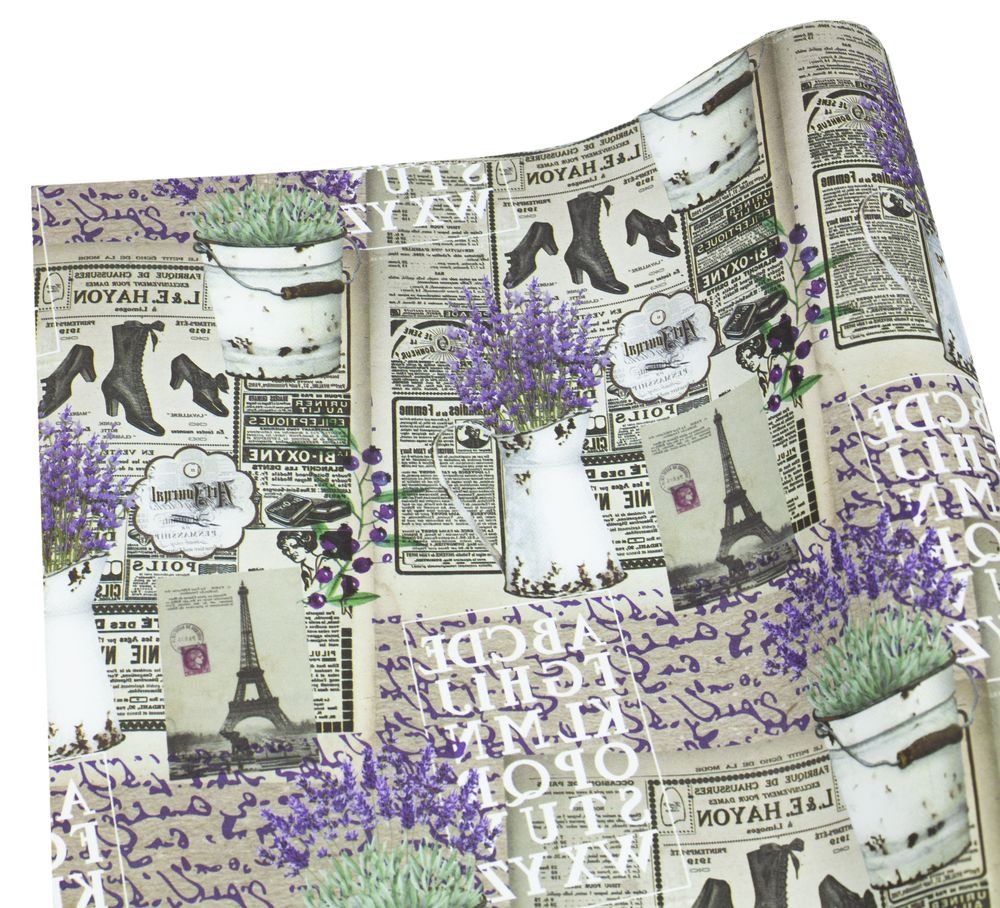 Папір подарунковий крейдований 80г. паризька газета, 1000х700 -10 аркушів Різнокольоровий Unison (PVM10-196)