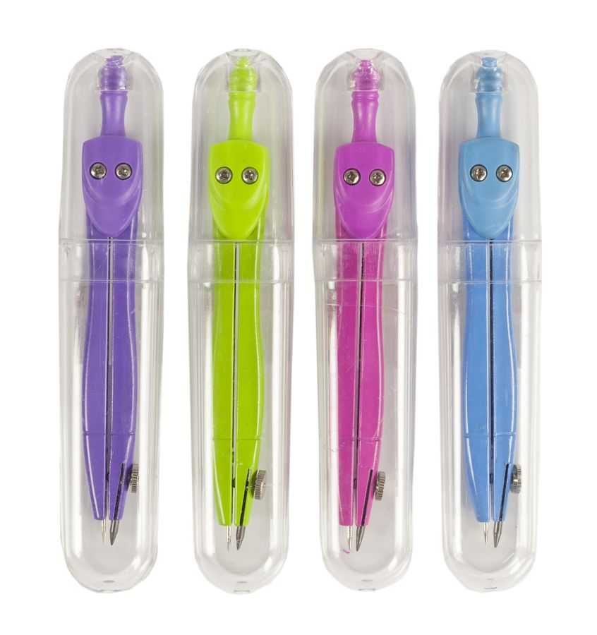 Циркуль кольоровий в пластиковому пеналі (1001AC-PDQ)