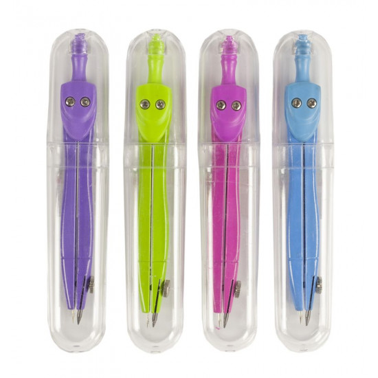 Циркуль кольоровий в пластиковому пеналі (1001AC-PDQ)