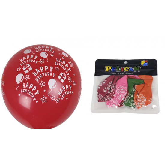 Кульки 12"(30сm) "Happy birthday" різнокольорові  100шт (9253 DSCN)