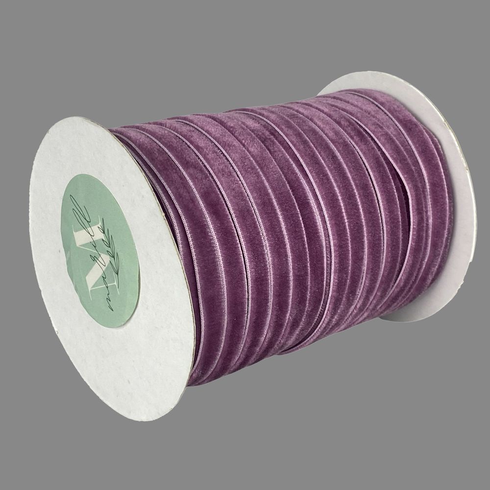 Бархатная лента 0,6 см х 50 ярдов Фиолетовый Marill (D00806- C 69)