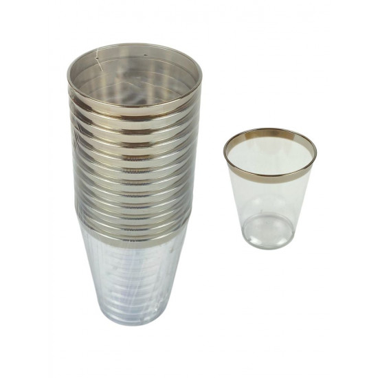 Чарка пластикова багаторазова з сріблом, 12шт/уп (7500-60)