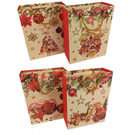 Пакет новорічний крафт, 28 х 37 х 10см, 200гр (NPZ-005-L)