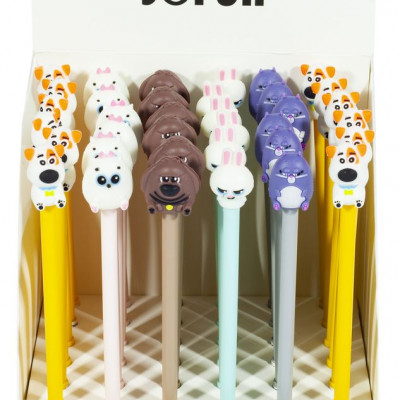 Ручка дитяча, 0,7мм, синя,тварини в дисплеї (36шт/уп) Unison (ZF1720)