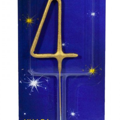 Свічка цифра бенгальська Pelican, "4" ЗОЛОТО Золотий Pelican (860014)