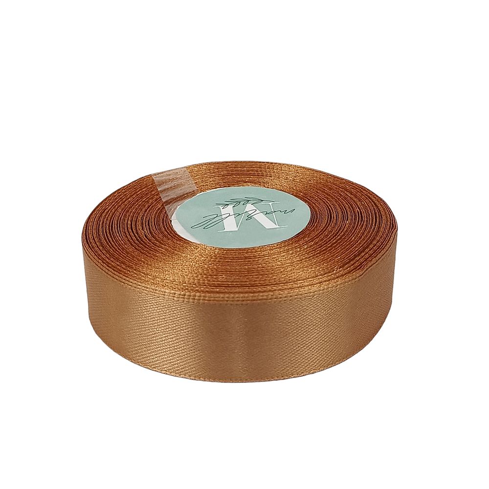 Атласна стрічка 2,5см x 33м Коричневий Marill (LA2533-161)