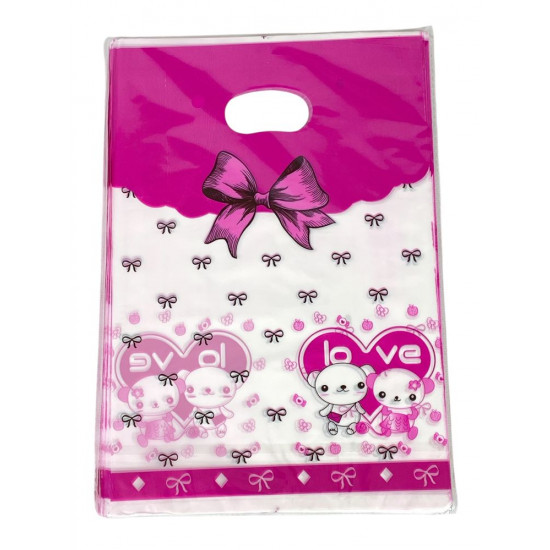 Подарочные пакеты, полиэтиленовые 20 х 30см, 24шт/уп Розовый Unison (10701-4)