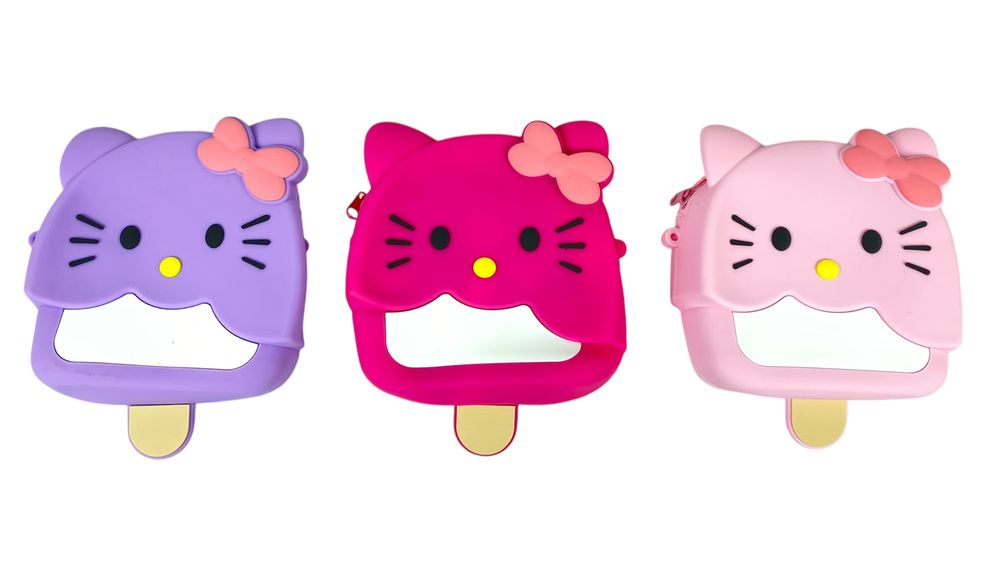 Сумочка силіконова "Кішечка-морозиво" з довгою ручкою 13 х 12,5см, 3 види (812-17)