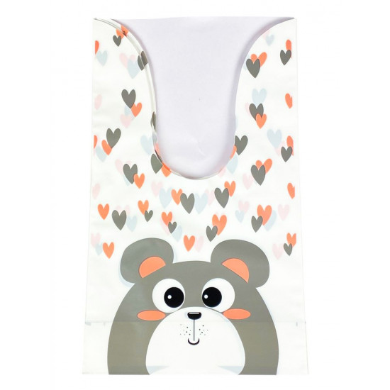 Пакет поліетиленовий з вушками   Ведмідь 26 х 14 х 16см,  24шт Сірий Unison (bl2501-268-24)