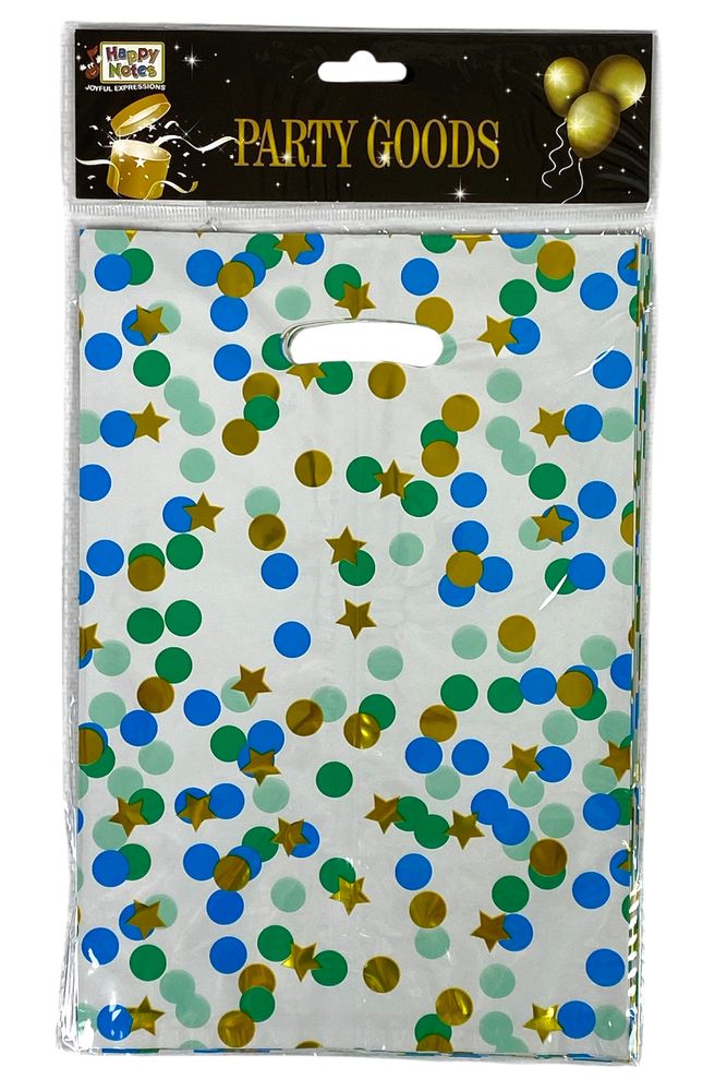 Пакети подарункові поліетиленові 17 х 25см, 400мкм фольга, 10шт (10720 colorful)