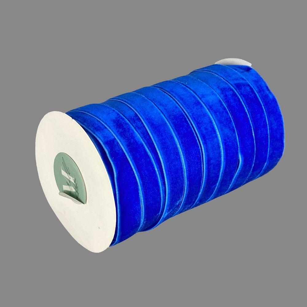 Оксамитова стрічка  1,5 см х 50 ярдів Синій Marill (D00815- С  33)