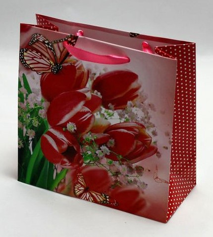 Пакет подарочный женская серия 130гр, 16 х 16 х 8см (12шт/уп) Unison (PVM161608W)