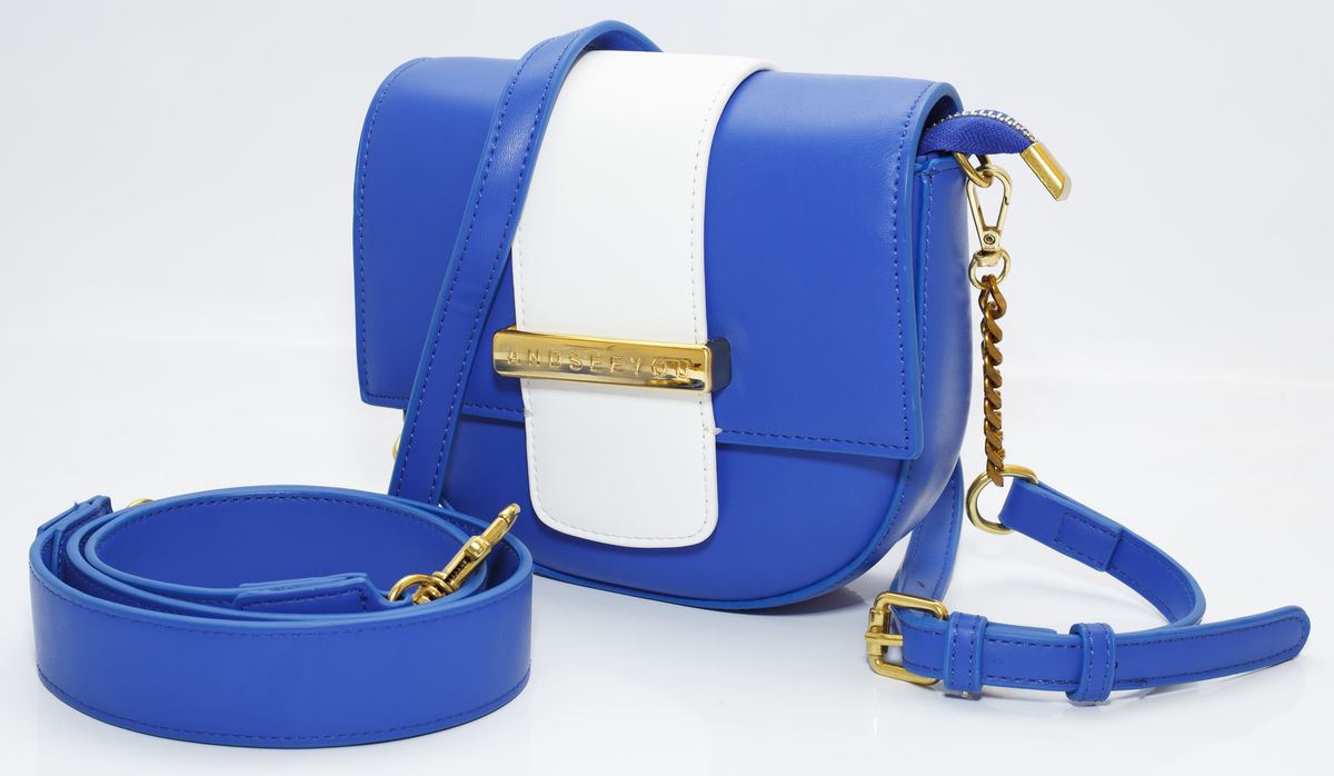 Сумка жіноча синя 16х18,5см екошкіра (9010 blue)