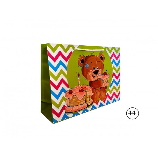 Пакет подарунковий ламінований дитяча серія 25 х 37,5 х 10 см, 170г/м2 Різнокольоровий Unison (W4  C)