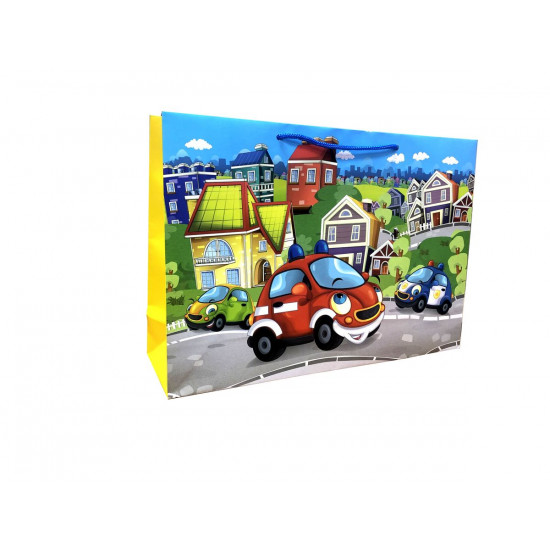 Пакет подарунковий ламінований дитяча серія 25 х 37,5 х 10 см, 170г/м2 Різнокольоровий Unison (W4  C)
