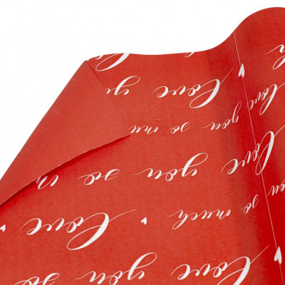 Папір пакувальний крафт-двосторонній 0,66 х 7м Червоний Unison (Пт 501)