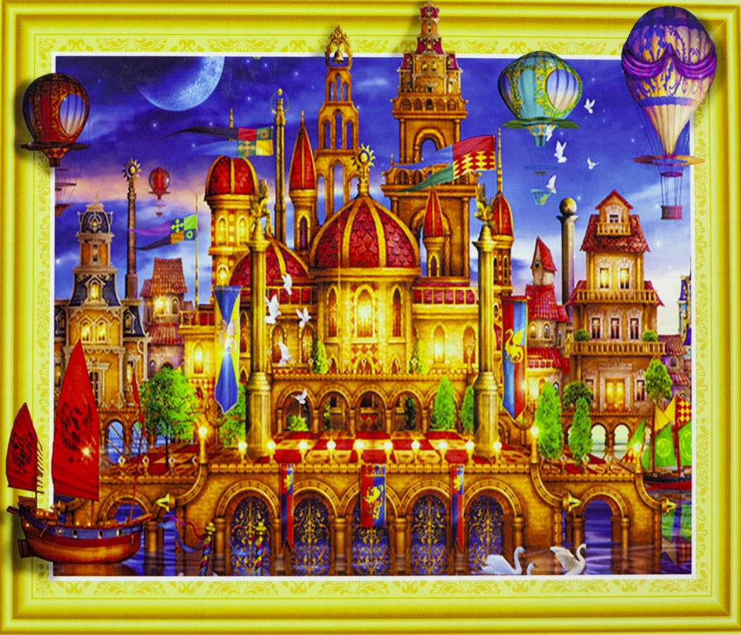 Алмазна мозаїка  3D за номерами 40*50см "Східна казка" карт уп. (Полотно на рамі камені) (0061)