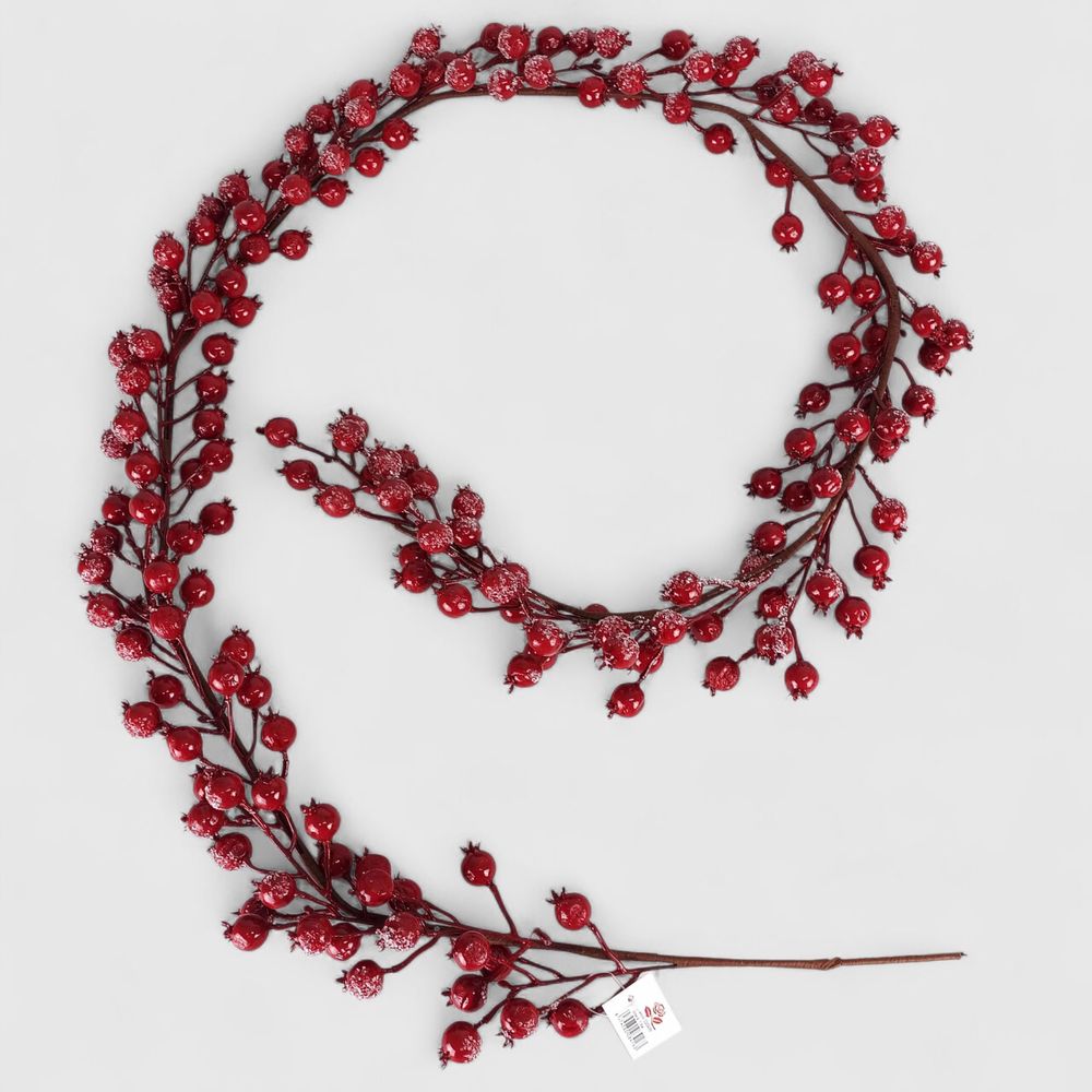 Гірлянда декоративна  з червоними ягодами 1.8 м Червоний Unison (GD-38)