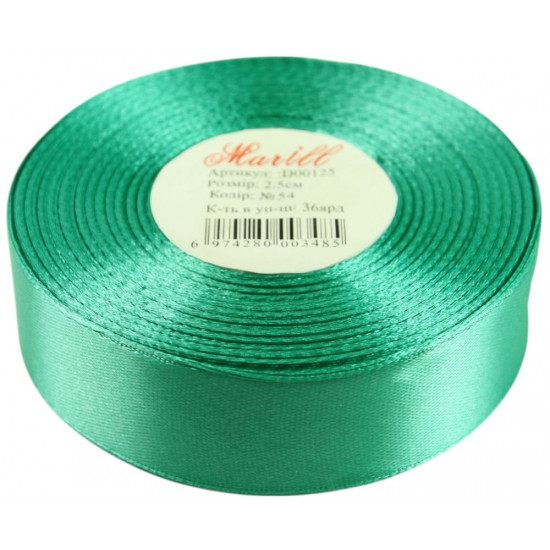 Атласна стрічка 2,5см x 33м Зелений Marill (LA2533-54)